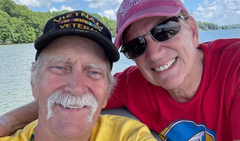 Jim and Gail with big smiles while enjoying their travels.